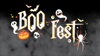 Graphic that says Boo Fest with spooky imagery